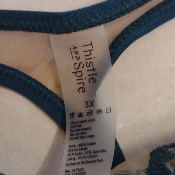 NWT Thistle and Spire Brooklyn Haze Thong Emerald Green Butterscotch size 3X - Picture 5 of 12